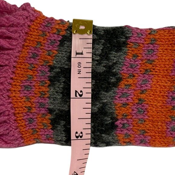 Brora 100% Cashmere Scotland Scarf Twist Fringe 3 x 106" Extra Long Pink Orange - Picture 6 of 7